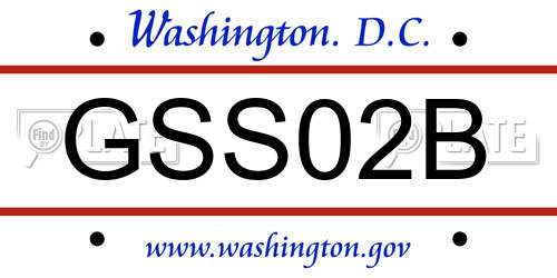 GSS02B District Of Columbia License Plate