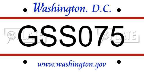 GSS075 District Of Columbia License Plate