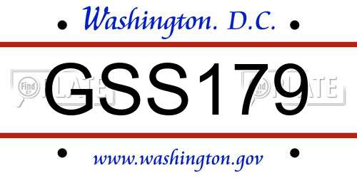GSS179 District Of Columbia License Plate
