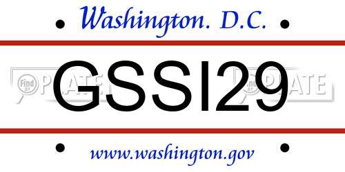 GSSI29 District Of Columbia License Plate