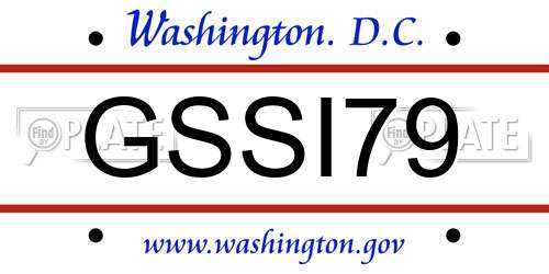 GSSI79 District Of Columbia License Plate