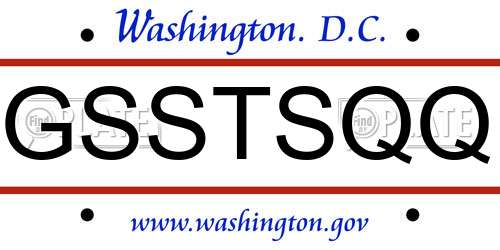 GSSTSQQ District Of Columbia License Plate