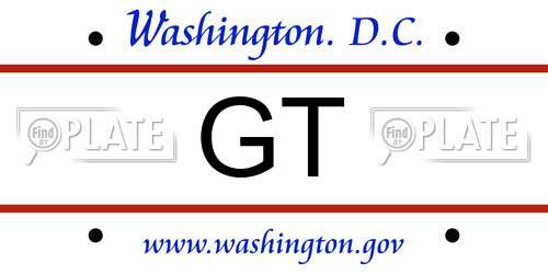 GT District Of Columbia License Plate