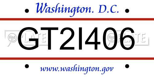 GT2I406 District Of Columbia License Plate