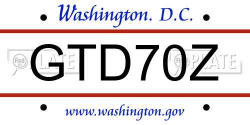 GTD70Z District Of Columbia License Plate