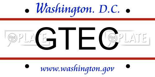 GTEC District Of Columbia License Plate
