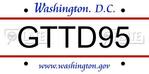 GTTD95 District Of Columbia License Plate