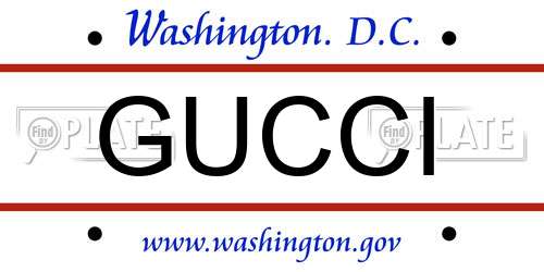 GUCCI District Of Columbia License Plate