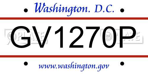 GV1270P District Of Columbia License Plate
