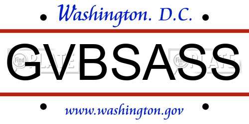 GVBSASS District Of Columbia License Plate