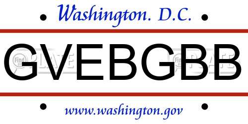 GVEBGBB District Of Columbia License Plate