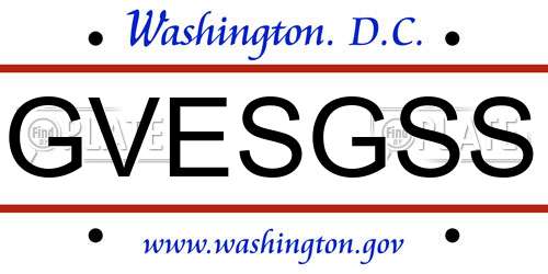 GVESGSS District Of Columbia License Plate