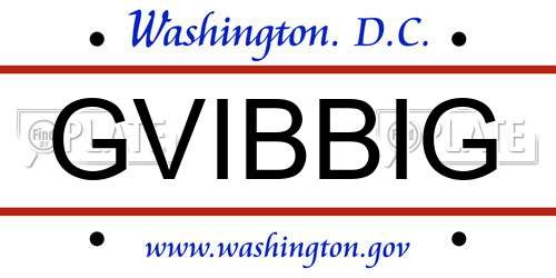 GVIBBIG District Of Columbia License Plate