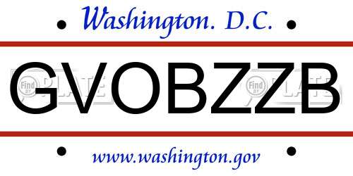GVOBZZB District Of Columbia License Plate