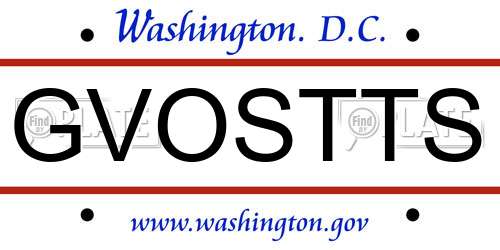 GVOSTTS District Of Columbia License Plate