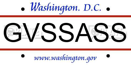 GVSSASS District Of Columbia License Plate