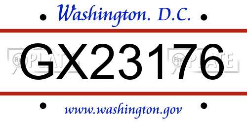 GX23176 District Of Columbia License Plate