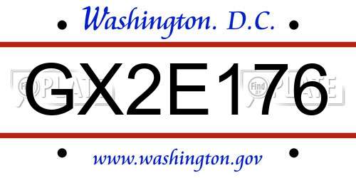 GX2E176 District Of Columbia License Plate