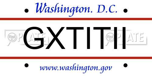 GXTITII District Of Columbia License Plate