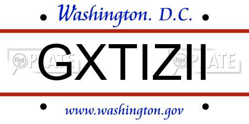 GXTIZII District Of Columbia License Plate