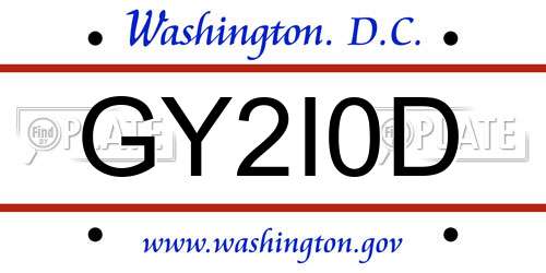 GY2I0D District Of Columbia License Plate