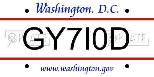 GY7I0D District Of Columbia License Plate