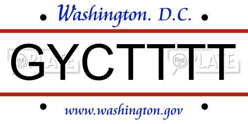 GYCTTTT District Of Columbia License Plate