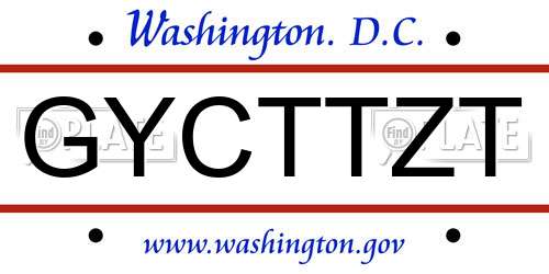 GYCTTZT District Of Columbia License Plate