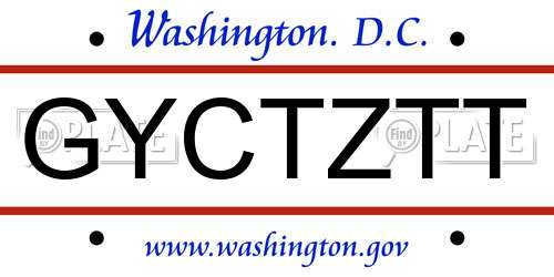 GYCTZTT District Of Columbia License Plate