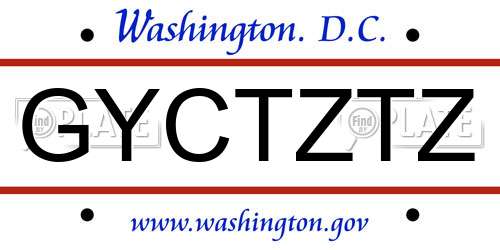 GYCTZTZ District Of Columbia License Plate