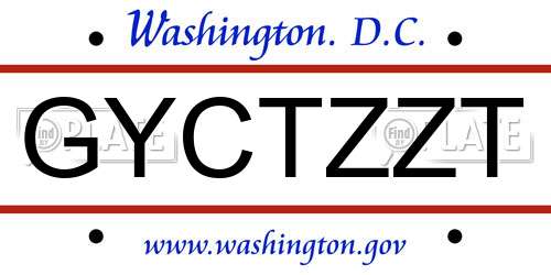 GYCTZZT District Of Columbia License Plate