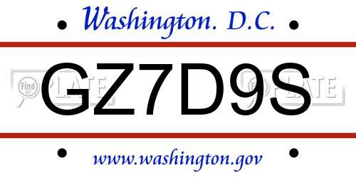 GZ7D9S District Of Columbia License Plate