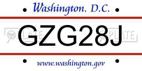 GZG28J District Of Columbia License Plate