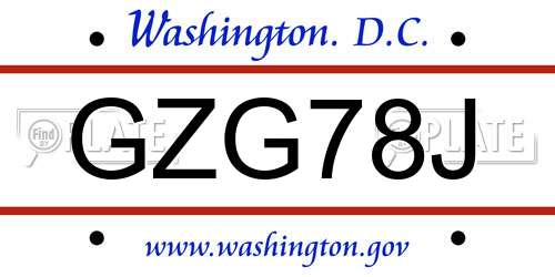 GZG78J District Of Columbia License Plate