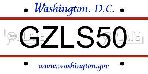 GZLS50 District Of Columbia License Plate