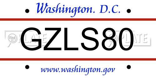GZLS80 District Of Columbia License Plate