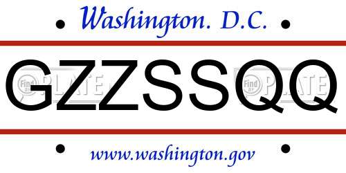 GZZSSQQ District Of Columbia License Plate