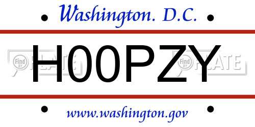 H00PZY District Of Columbia License Plate