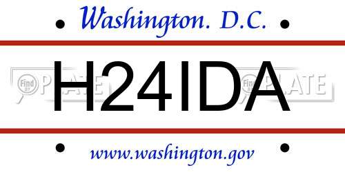 H24IDA District Of Columbia License Plate