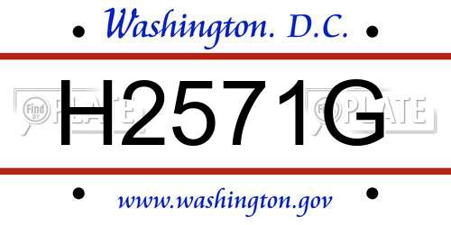 H2571G District Of Columbia License Plate