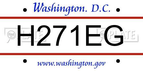 H271EG District Of Columbia License Plate