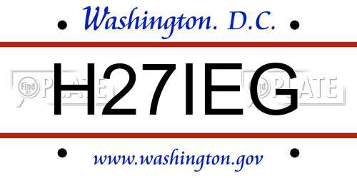 H27IEG District Of Columbia License Plate