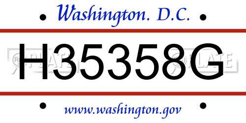 H35358G District Of Columbia License Plate