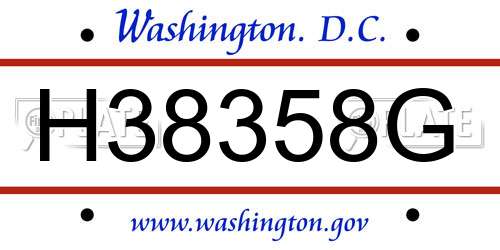 H38358G District Of Columbia License Plate