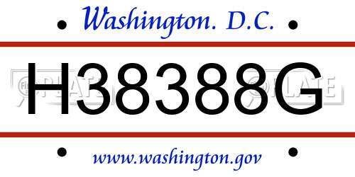 H38388G District Of Columbia License Plate
