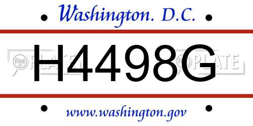 H4498G District Of Columbia License Plate