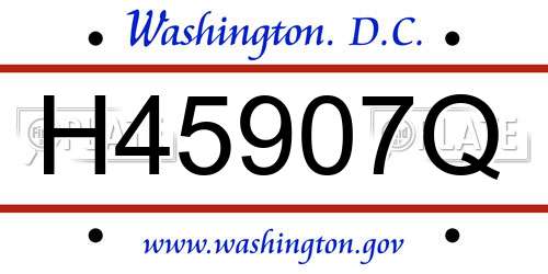 H45907Q District Of Columbia License Plate