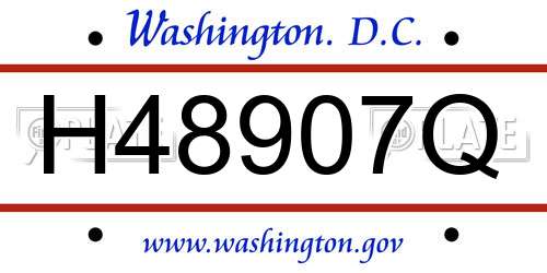 H48907Q District Of Columbia License Plate