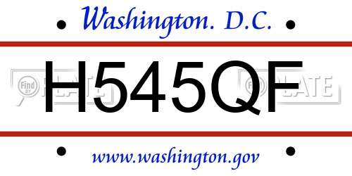 H545QF District Of Columbia License Plate