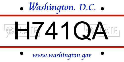 H741QA District Of Columbia License Plate